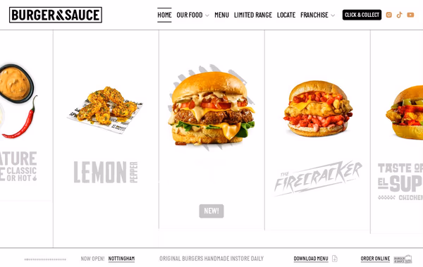Burger & Sauce Web Design