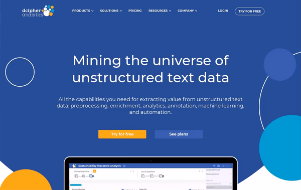 Dcipher Analytics Web Design