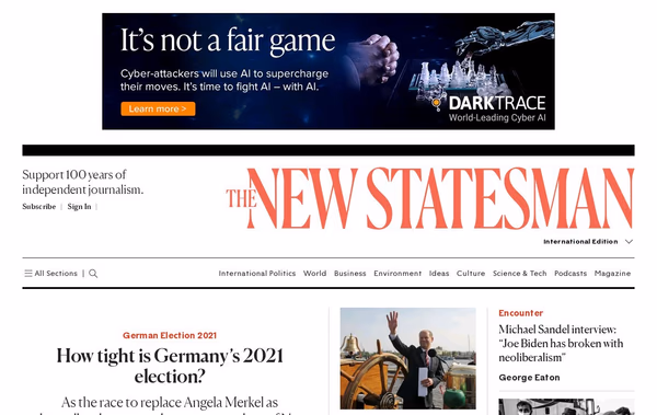 The New Statesman Magazine Web Design