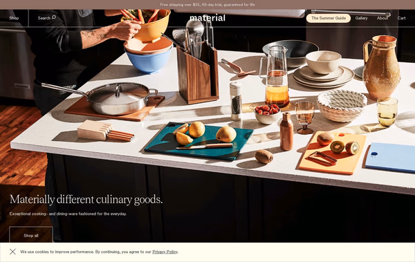Material Kitchen Web Design