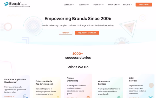 Biztech Consulting & Solutions Web Design
