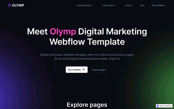 Olymp Agency Webflow HTML Template Web Design