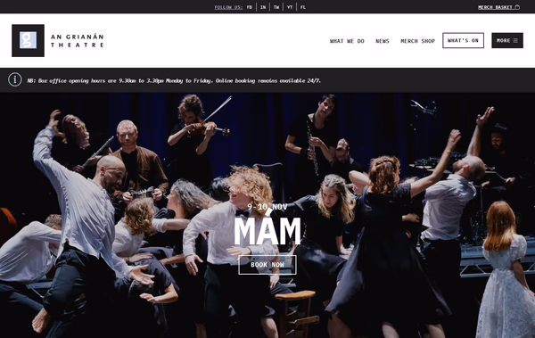 An Grianán Theatre Web Design