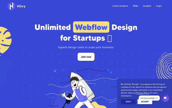 Hilvy : Unlimited Webflow Design for Startups  Web Design