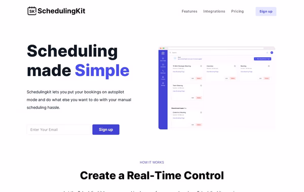 Scheduling Kit Web Design