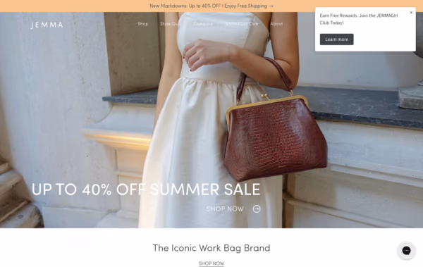 Jemma Bag Web Design