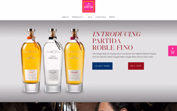 Partida Tequila Web Design
