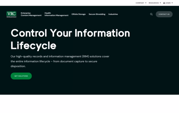Vital Record Control Web Design