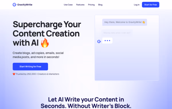 Gravity Write Web Design