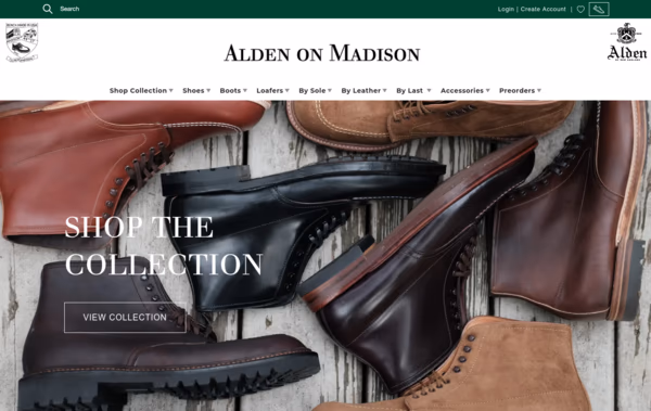 Alden Shoes on Madison Web Design