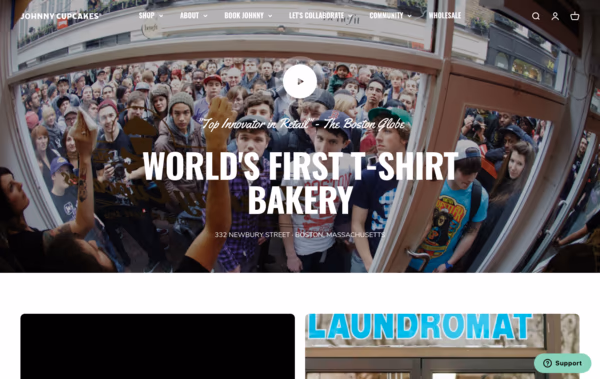 Johnny Cupcakes Web Design