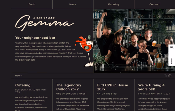 A Bar Called Gemma Web Design