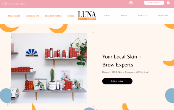 Luna Skin & Brow Web Design