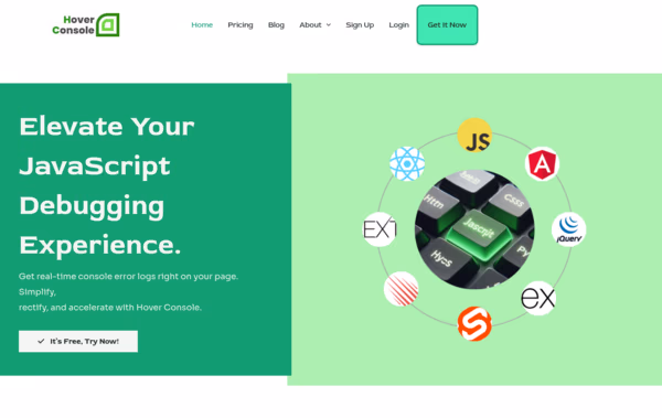 Hover Console Web Design