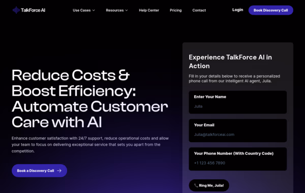 TalkForce AI Web Design