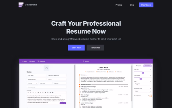 GetResume Web Design