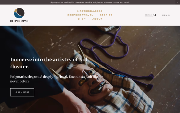 Deeper Japan Web Design