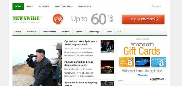 Newswire: Wordpress Magazine Theme