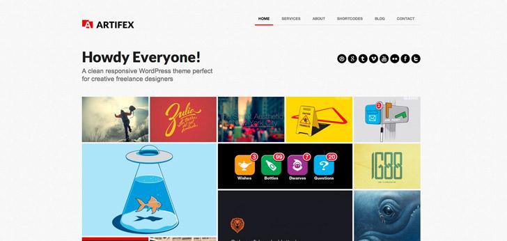 Artifex Pro: responsive WordPress theme for freelance designers