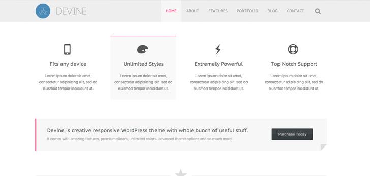 Devine: Responsive One Page WP Theme